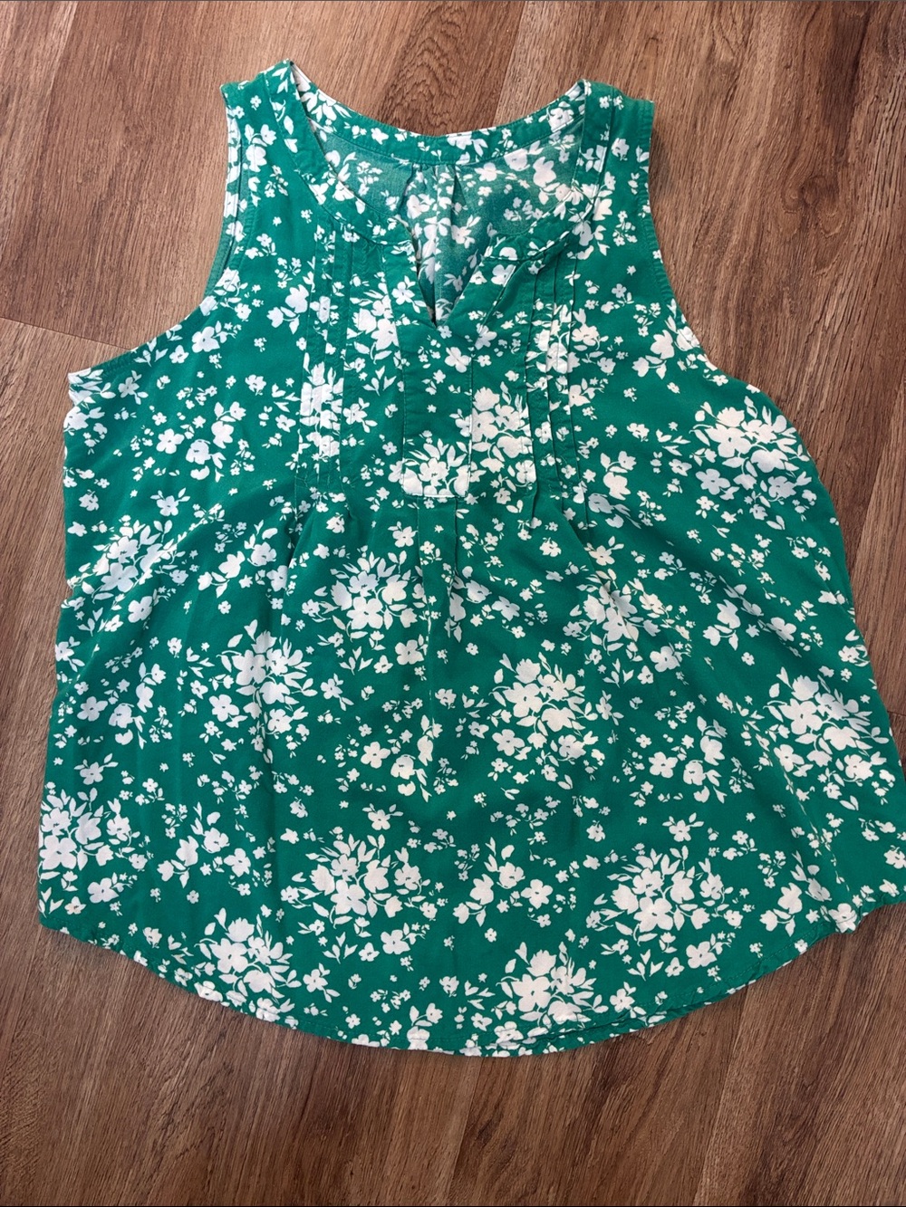 Sonoma Sleeveless Floral Top – Bright‑Soft Green/Turquoise (Size MP)
